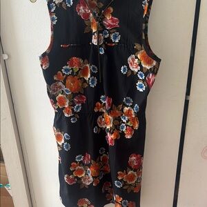 Vibrant Floral Black Dress